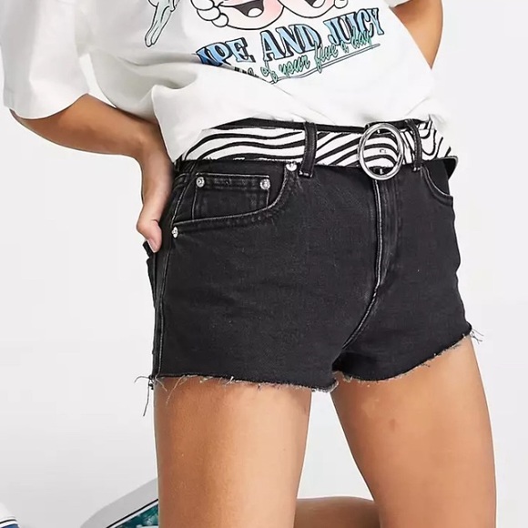 ASOS High Rise Denim Mini Shorts - Picture 1 of 12
